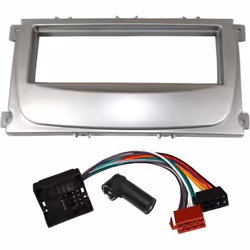 Kit Adaptateur Autoradio 1DIN - Ford - Focus C-Max Galaxy Mondeo S-Max - Argent - ISO - FM