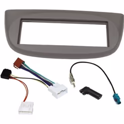 Kit Adaptateur Autoradio 1DIN - RENAULT - Twingo II Facelift - Gris clair - Inclus câbles et adaptateurs
