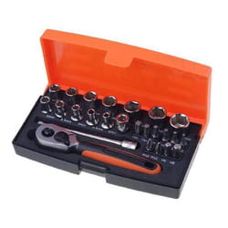 Kit doutils - BAHCO - Cle a cliquet - 14 douilles - 10 embouts - Acier inoxydable