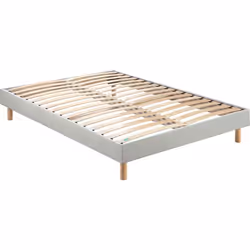 Sommier démontable Merinos SELF KIT - Gris chiné - 90x190 - A lattes - Lattes multiplis - Pieds inclus