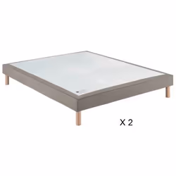 Epéda NOYER, Taille Double, Beige, Blanc, Monochromatique, Bois, Coton, Polyester, 1600 mm