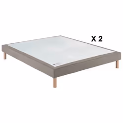 Epéda NOYER, Taille Double, Beige, Blanc, Monochromatique, Bois, Polyester, 1800 mm