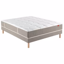 Epéda EMBRUN, Taille Queen, Matelas à ressorts, Été, Hiver, Marron, Blanc, Polyester, Viscose, 260 mm
