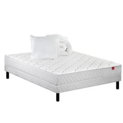 Ensemble Epeda REVEUR 2 - Matelas + Sommier + Pieds + Couette + 2 Oreillers - 140x190 Ressorts