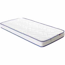 Matelas enfant et ado Merinos, en mousse haute densité au confort ferme et à l'accueil ferme et confortable, comportant 2 fac ...