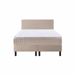 Ensemble boxspring surmatelas + matelas + sommier + tête de lit + pieds chenillé lin Epeda ENCHANTEUR 160x200