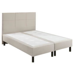 Ensemble boxspring sommier à ressorts + tête de lit + pieds chenillé lin Epeda ENCHANTEUR 160X200