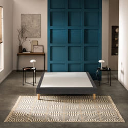 Sommier déco tapissier Mediano gris fumé - Bultex 2x90x200