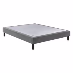 Sommier Nature confort médium 18 cm - Epeda chenillé gris 160x200
