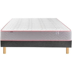 MERINOS Ensemble Matelas Sommier 140 x 200 Endormi 140x200 + sommier anthracite + pieds