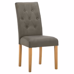 Oxford - Lot de 2 Chaises Gris Taupe avec Boutons - Gris