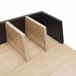 Badie - Bureau Plateau Effet Bois et Piètement Gris Foncé - Marron clair - Vue supplémentaire 4