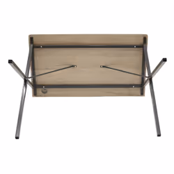 Badie - Bureau Plateau Effet Bois et Piètement Gris Foncé - Marron clair - Vue supplémentaire 5