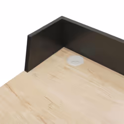 Badie - Bureau Plateau Effet Bois et Piètement Noir - Marron clair - Vue supplémentaire 6