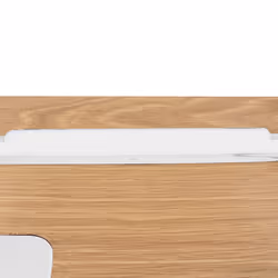 Caleb - Bureau Plateau Effet Bois et Piètement Blanc - Marron clair - Vue supplémentaire 6