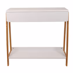 Bopha - Console Blanche et Bois avec Tiroir - Blanc
