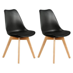 Altobuy - medaline - Lot de 2 Chaises Scandinaves Noires