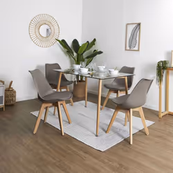 Medaline - Lot de 2 Chaises Scandinaves Taupe - Taupe