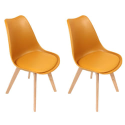 Medaline - Lot de 2 Chaises Scandinaves Jaunes - Jaune