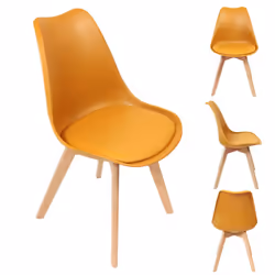 Medaline - Lot de 2 Chaises Scandinaves Jaunes - Jaune - Vue supplémentaire 6