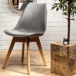 Medaline - Lot de 2 Chaises Scandinaves Grises - Gris - Vue supplémentaire 4