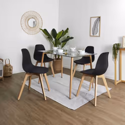 Melya - Lot de 4 Chaises Scandinaves Noires - Noir