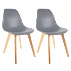 Melya - Lot de 2 Chaises Scandinaves Grises - Gris