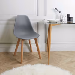 Melya - Lot de 2 Chaises Scandinaves Grises - Gris - Vue supplémentaire 7