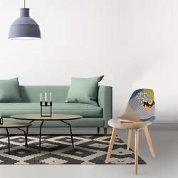 PATCHWORK - Lot de 2 Chaises Scandinaves Multicolore