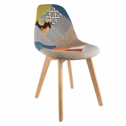 PATCHWORK - Lot de 2 Chaises Scandinaves Multicolore