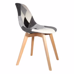 Mozaik - Lot de 2 Chaises Scandinaves Noires et Blanches - Gris