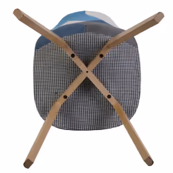 Damas - Lot de 2 Chaises Patchwork Bleu et Gris - Bleu - Vue supplémentaire 7