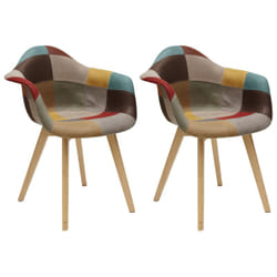 Altobuy - bradu - Lot de 2 Fauteuils Patchwork Motif Vintage - Multicolore