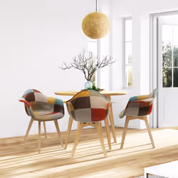 Altobuy - bradu - Lot de 2 Fauteuils Patchwork Motif Vintage - Multicolore