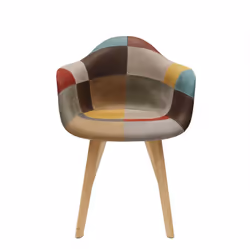 Altobuy - bradu - Lot de 2 Fauteuils Patchwork Motif Vintage - Multicolore