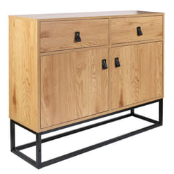 Abril - Buffet 2 Portes 2 Tiroirs Aspect Bois - Marron foncé