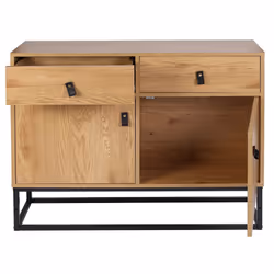 Abril - Buffet 2 Portes 2 Tiroirs Aspect Bois - Marron foncé - Vue supplémentaire 4