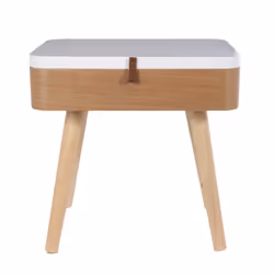 Altobuy - elanna - Chevet Vintage avec Porte Abattante - Naturel
