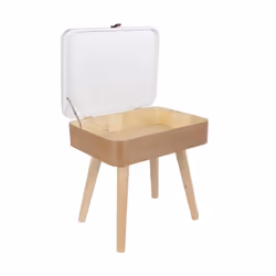 Altobuy - elanna - Chevet Vintage avec Porte Abattante - Naturel - Vue supplémentaire 4