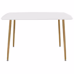 Altobuy - winter - Ensemble Table + 4 Chaises Gris Clair - Blanc