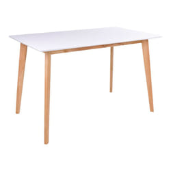 Gram - Table Repas 120x70cm Naturelle et Blanche - Blanc