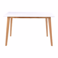 Gram - Table Repas 120x70cm Naturelle et Blanche - Blanc