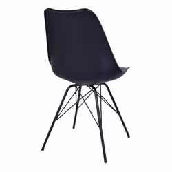 HAGA - Lot de 6 Chaises Noires avec Piétement Métallique - Vue supplémentaire 4