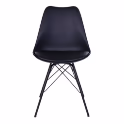 HAGA - Lot de 6 Chaises Noires avec Piétement Métallique - Vue supplémentaire 5