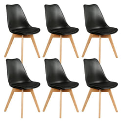 Medaline - Lot de 6 Chaises Scandinaves Noires - Noir