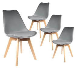 Medaline - Lot de 4 Chaises Scandinaves Grises - Gris