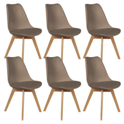 Altobuy - medaline - Lot de 6 Chaises Scandinaves Taupe