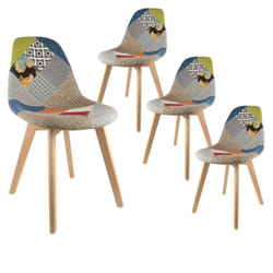 Patchwork - Lot de 4 Chaises Scandinaves Multicolore - Multicolore