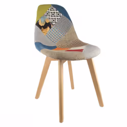 Patchwork - Lot de 4 Chaises Scandinaves Multicolore - Multicolore