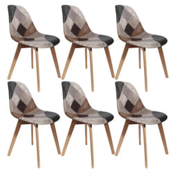 Melo - Lot de 6 Chaises Scandinaves Aspect Vieux Cuir - Multicolore
